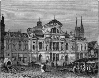 Exterior view of the Grand Theatre of Angers, completed in 1871 according to the plans of the architect Lucien Botrel. Maine et Loire (49)