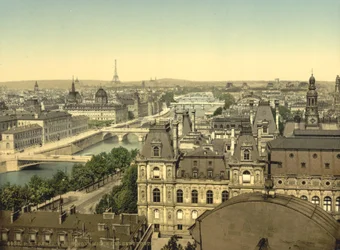 Panorama of the seven bridges, Paris, c.1890