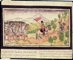 The Totonac Indians Helping the Conquistadors to Transport Materials