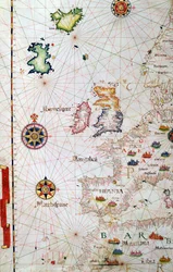 The British Isles, Iberia and Northwest Africa, detail from a world atlas, 1565