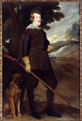 Portrait of Philip IV, king of Spain in hunting suit at 30 years old