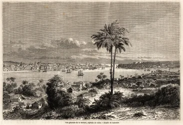 General view of Havana, capital of Cuba, drawing by Lancelot to illustrate the voyage to the island of Cuba, in 1859, by Richard Dana. Engraving in 