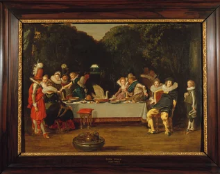 Elegant Figures feasting in an Arbour