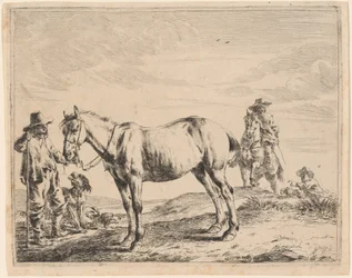 A Man Holding a Horse by His Bridle