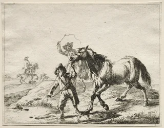A Boy Taking a Horse to Drink