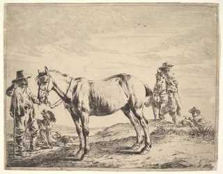 Man Holding a Horse by the Bridle