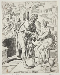 Eliezer Giving Rebecca the Bracelets