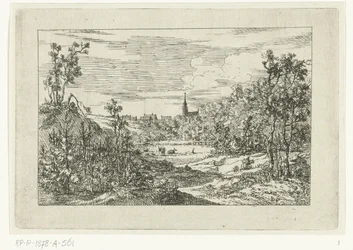 Dune Landscape and View of Houses and Church of Scheveningen