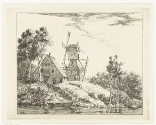 Landscape with Farm and Mill in Holstein