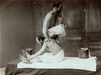 The Oriental bath. Massage