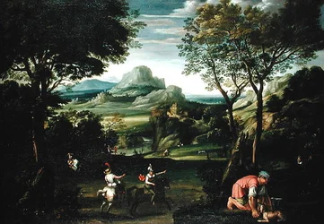 Landscape with Boats, or Landscape with Hunting Scene