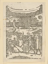 The Discovery of Metals. Hephaestus (Vulcan) with the Miner
