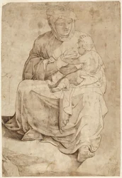 Seated Madonna Nursing the Child, from an Inlaid Floor Panel in the Siena Duomo
