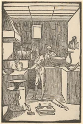 Vulcan at the Forge Making Small Devices, Plate 8 from the series "De la Pirotechnia"