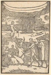 Vulcan and the Philosopher (Teoria) Embark on the Search for Metals Enclosed in Rocks, Plate 2 of the Series 