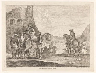 Riders by a Ruin