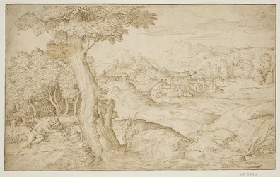Landscape with a Town and a Sleeping Shepherd