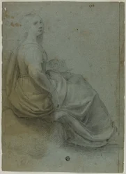 Seated Woman in Profile, to Right