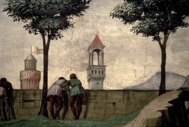 Men Looking over a Wall, from the Visitation