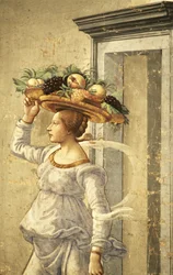 Woman carrying Fruit, from the Birth of St. John the Baptist
