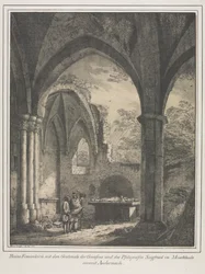 Notable Buildings of the Middle Ages in Germany: Ruins of the Church of the Virgin with the Tomb of Genevieve and Siegfried, Count Palatine of the Rhine, in the Moselle Valley near Andernack