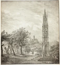 Ruin of Godesberg with the so-called High Cross of the Rhine