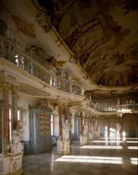 View of the library room of the Schussenried monastery