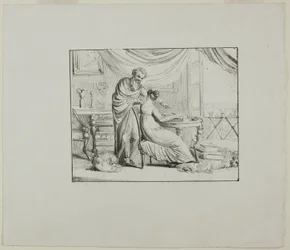 Denon Instructing a Young Woman Drawing on a Lithographic Stone