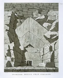 Entrance to the Pyramid, engraved by Rossi
