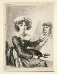 Louise-Elisabeth Vigée-Lebrun, after and in reverse to the self-portrait of 1790 in the Uffizzi
