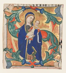 Initial S[alve sancta parens] from a Gradual: Madonna and Child