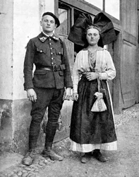Couple in Traditional Dress, Alsace-Lorraine, Rhine, 1936
