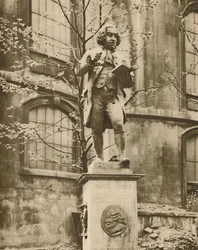 Dr. Johnson on his Pedestal, Whence He Can See Fleet Street, c1935