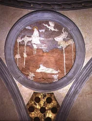 St. John on Patmos, spandrel medallion, c.1425