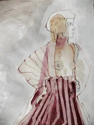 Abstract Striped Woman