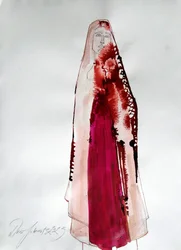 Crimson Draped Figure