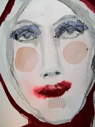 Dramatic Watercolor Face