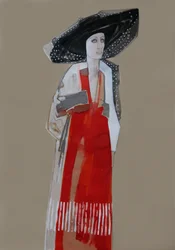 Elegant Woman Red Dress