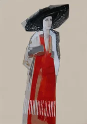 Elegant Woman Red Dress