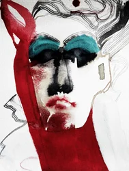Expressive Red Portrait