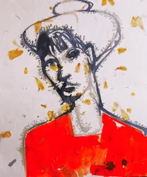 Expressive Red Portrait
