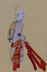 Flowing Red Figure