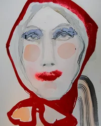 Red Hooded Woman Portrait