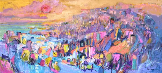 Vibrant Abstract Cityscape
