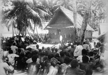 Parliament at Hongo, Florida, Solomon Island, 1892
