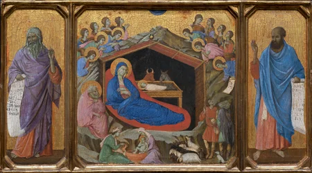 The Nativity with the Prophets Isaiah and Ezekiel