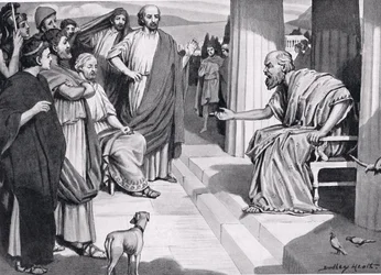 Socrates Addressing the Athenians, illustration from Hutchinson