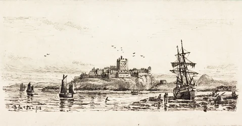 Dutch Schooner Stranded at Bamburgh