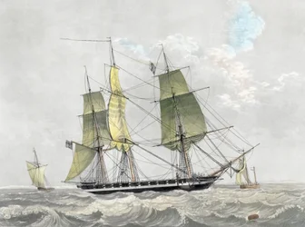 American Navy Corvette Under Sail