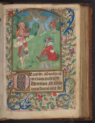 Annunciation to the Shepherds, Harley 2923, f.66r, c.1480